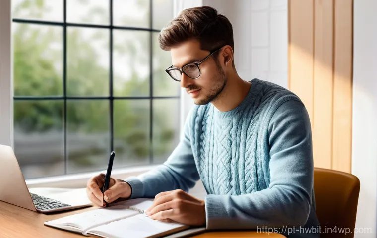 효과적인 습관 스택킹으로 긍정적인 변화 만들기 - **Prompt:** A bright and organized home office scene. A young adult, dressed in comfortable but mode...
