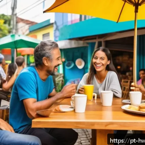 Home 30 습관 스택킹의 사회적 영향력 분석 - A vibrant community breakfast scene in a Brazilian neighborhood, featuring diverse people of all age...