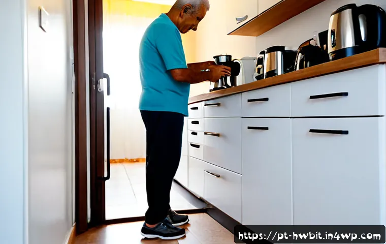 Home 17 효과적인 습관 스택킹의 원칙 - Photorealistic morning kitchen scene in a bright Portuguese apartment, an older adult neatly placing...